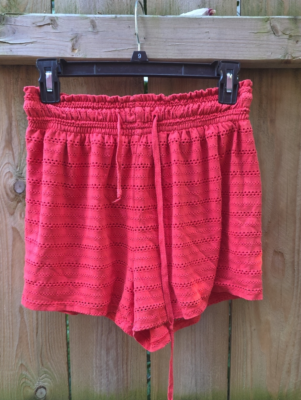 Marilyn Monroe Red Eyelet High-Waist Drawstring Shorts